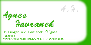 agnes havranek business card